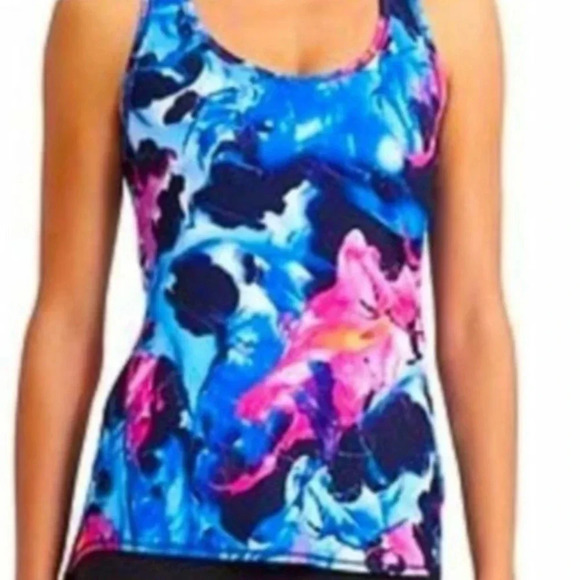 Athleta Watercolor Racerback Tank Top Medium - Picture 2 of 4